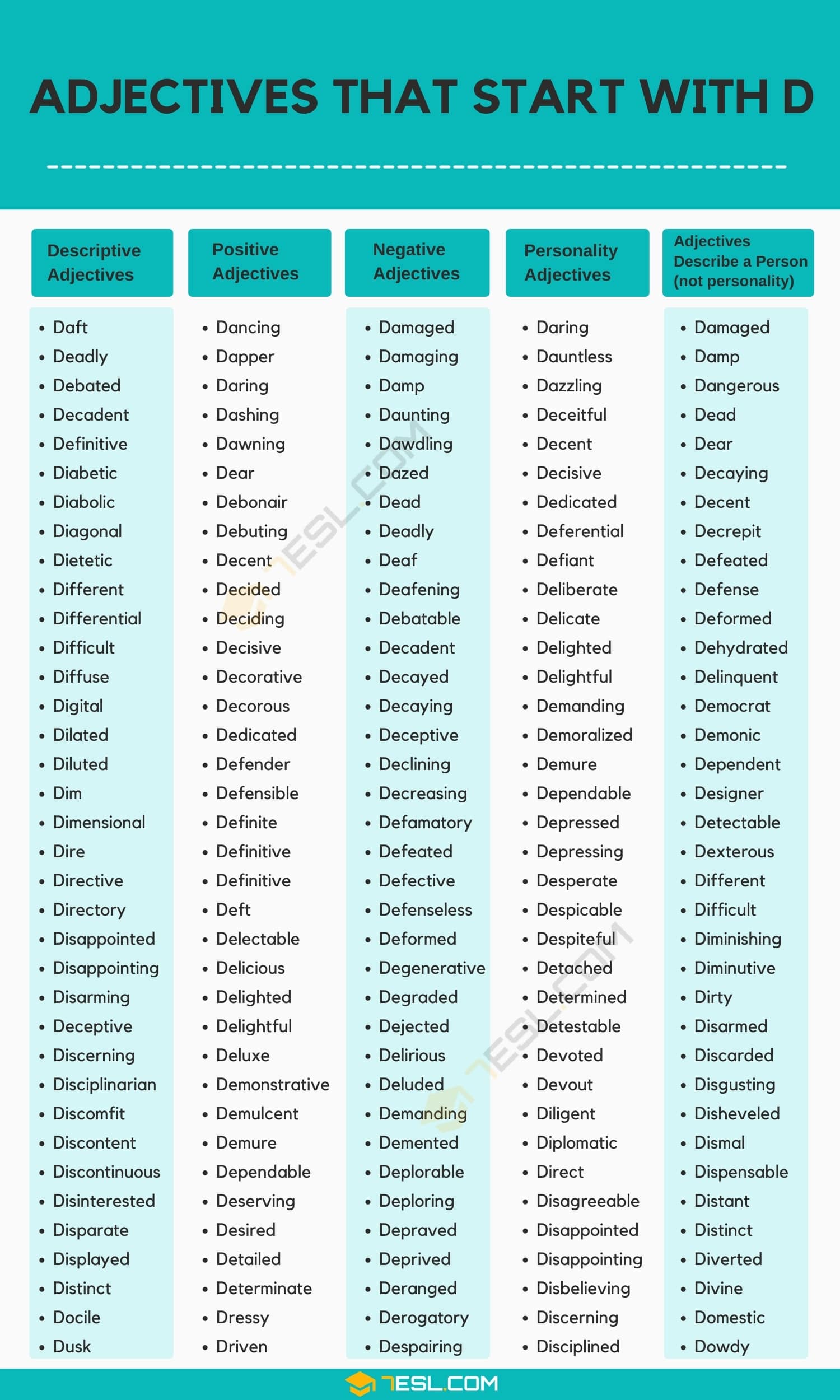 D Adjectives