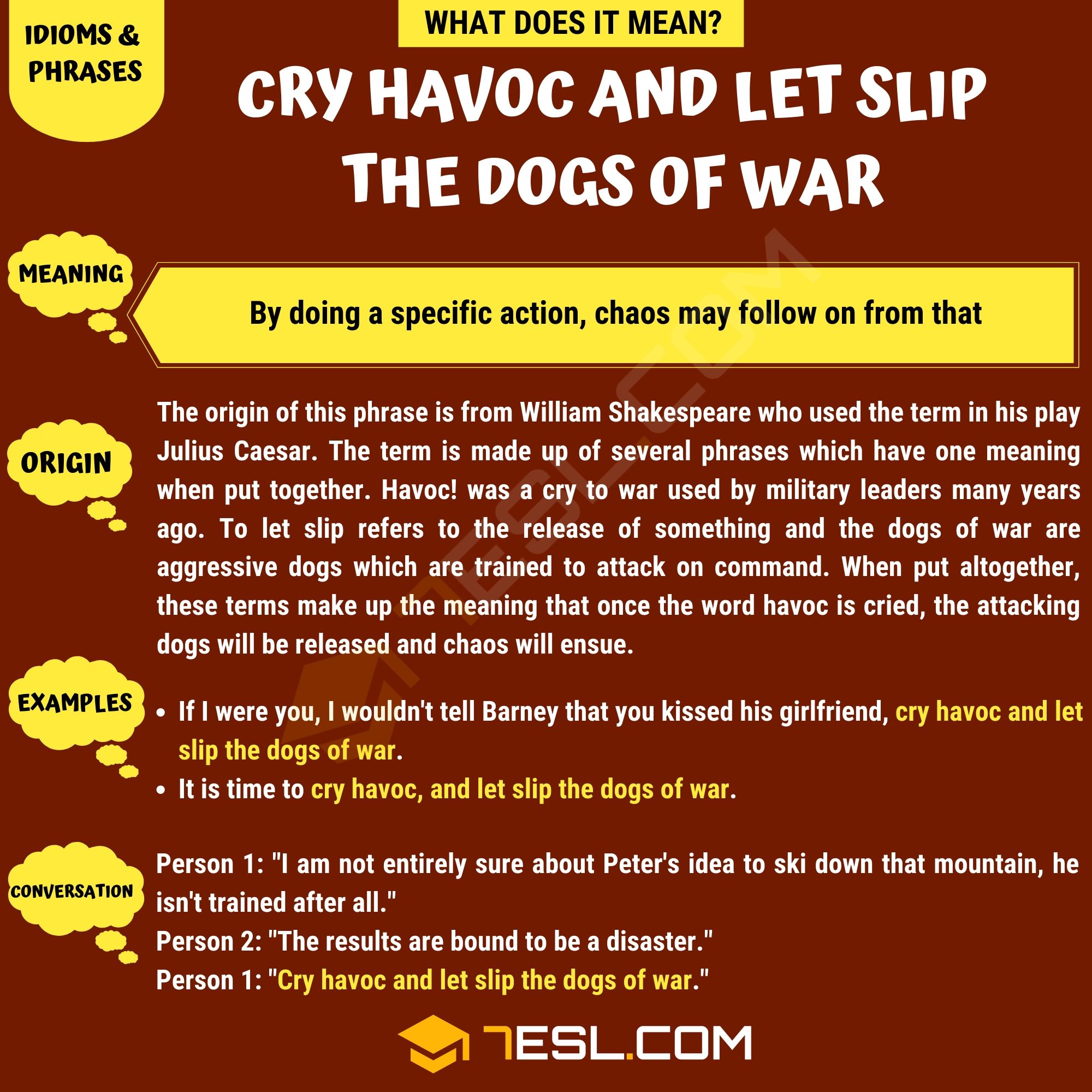 Cry Havoc and Let Slip the Dogs of War