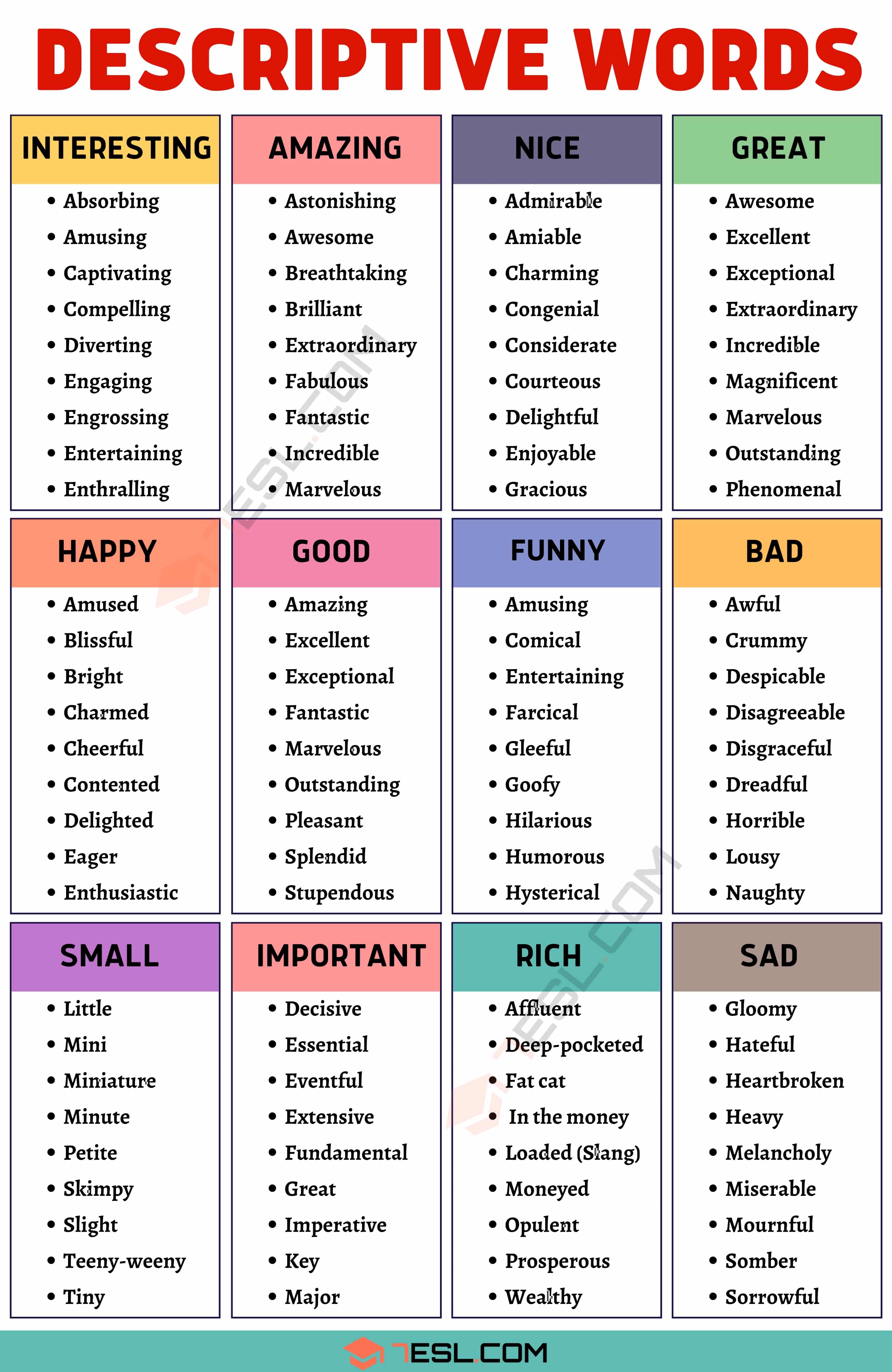 Descriptive Words