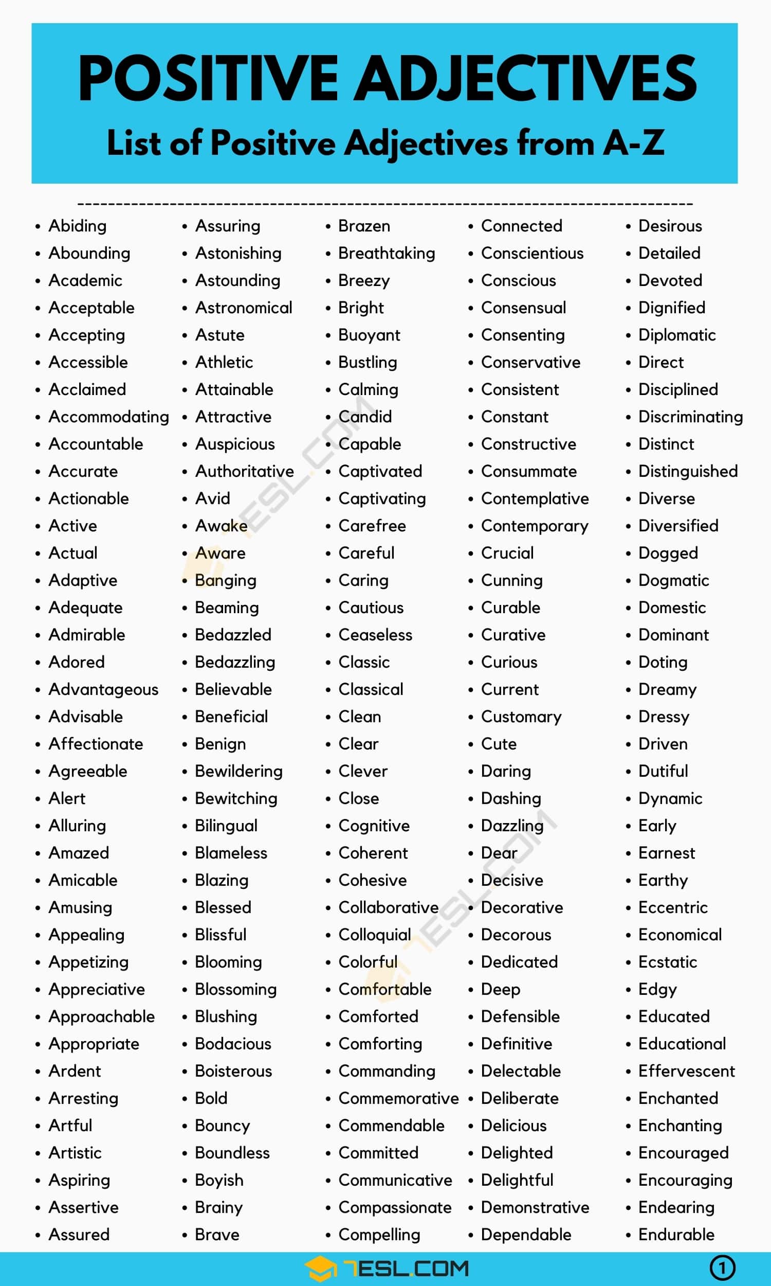 Positive Adjectives | 600 Best Positive Adjectives that Will Brighten Your Day!