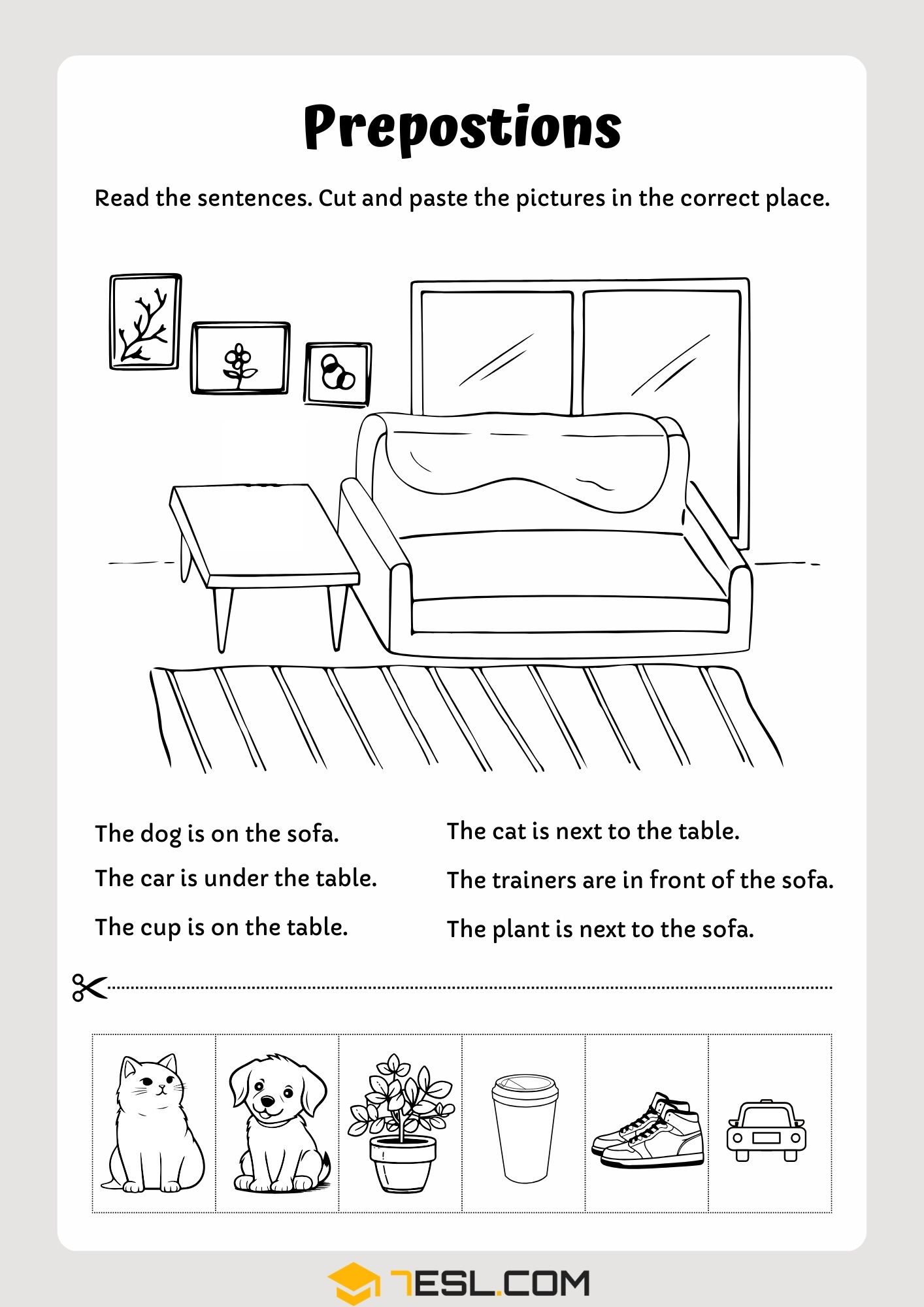 Preposition Words Worksheets 11