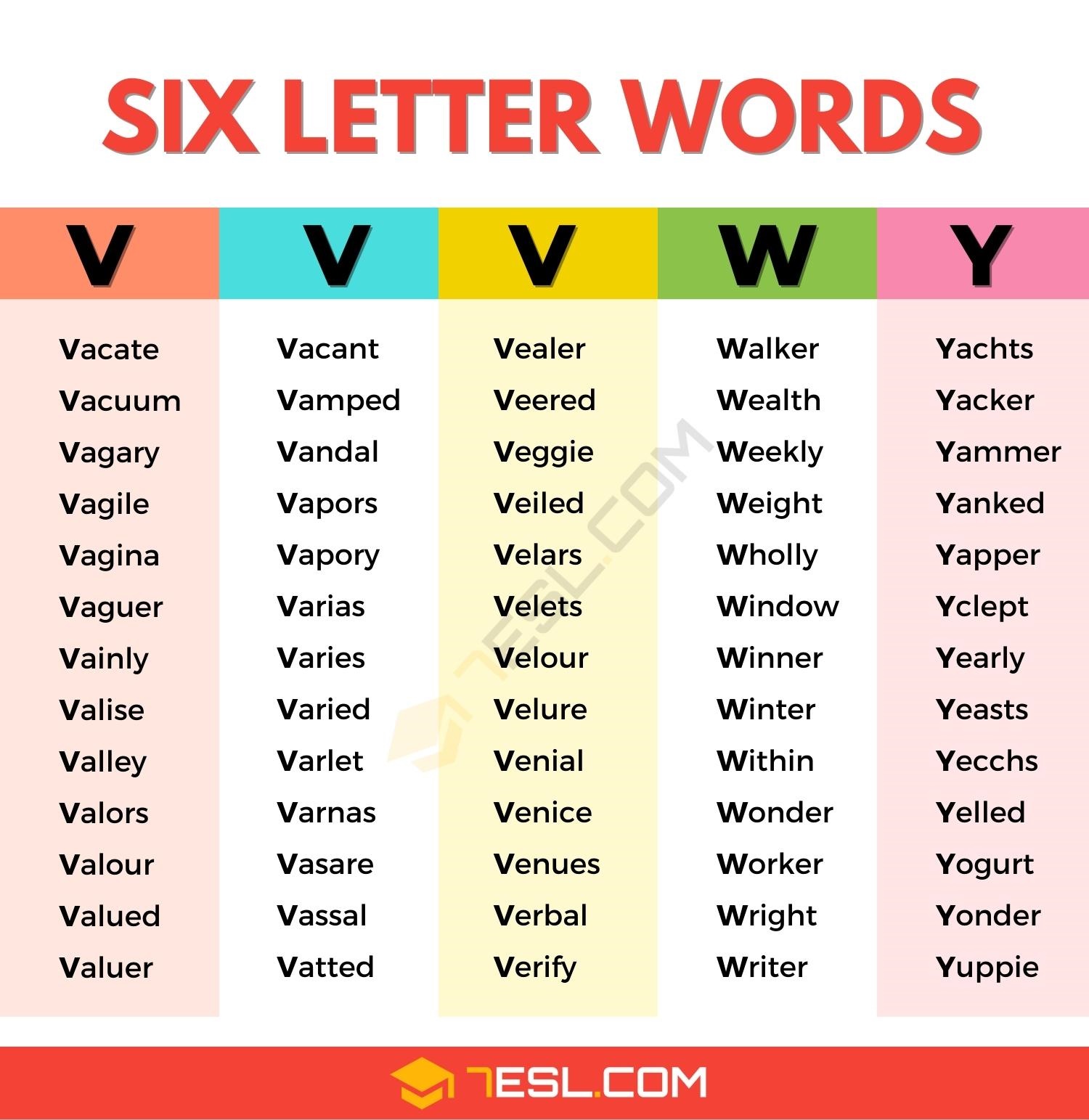 List of 6-Letter Words